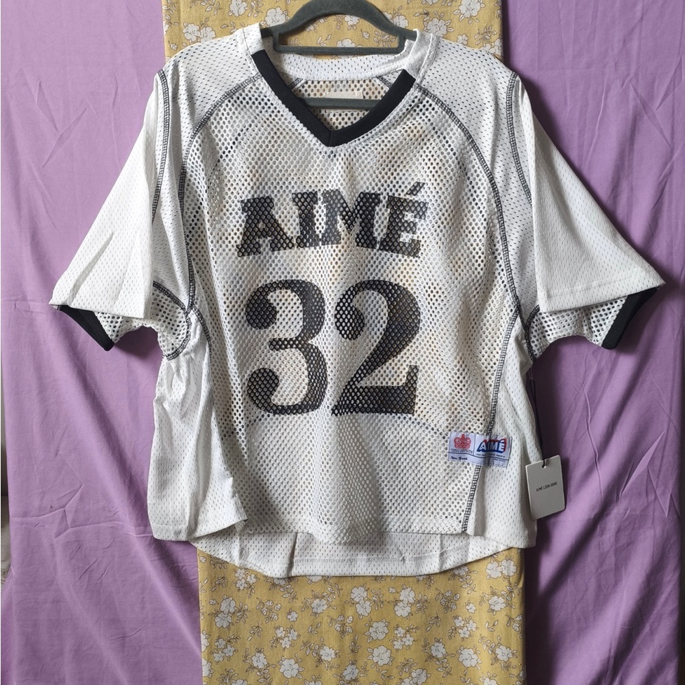 AIMÉ White Mesh Number 32 Jersey